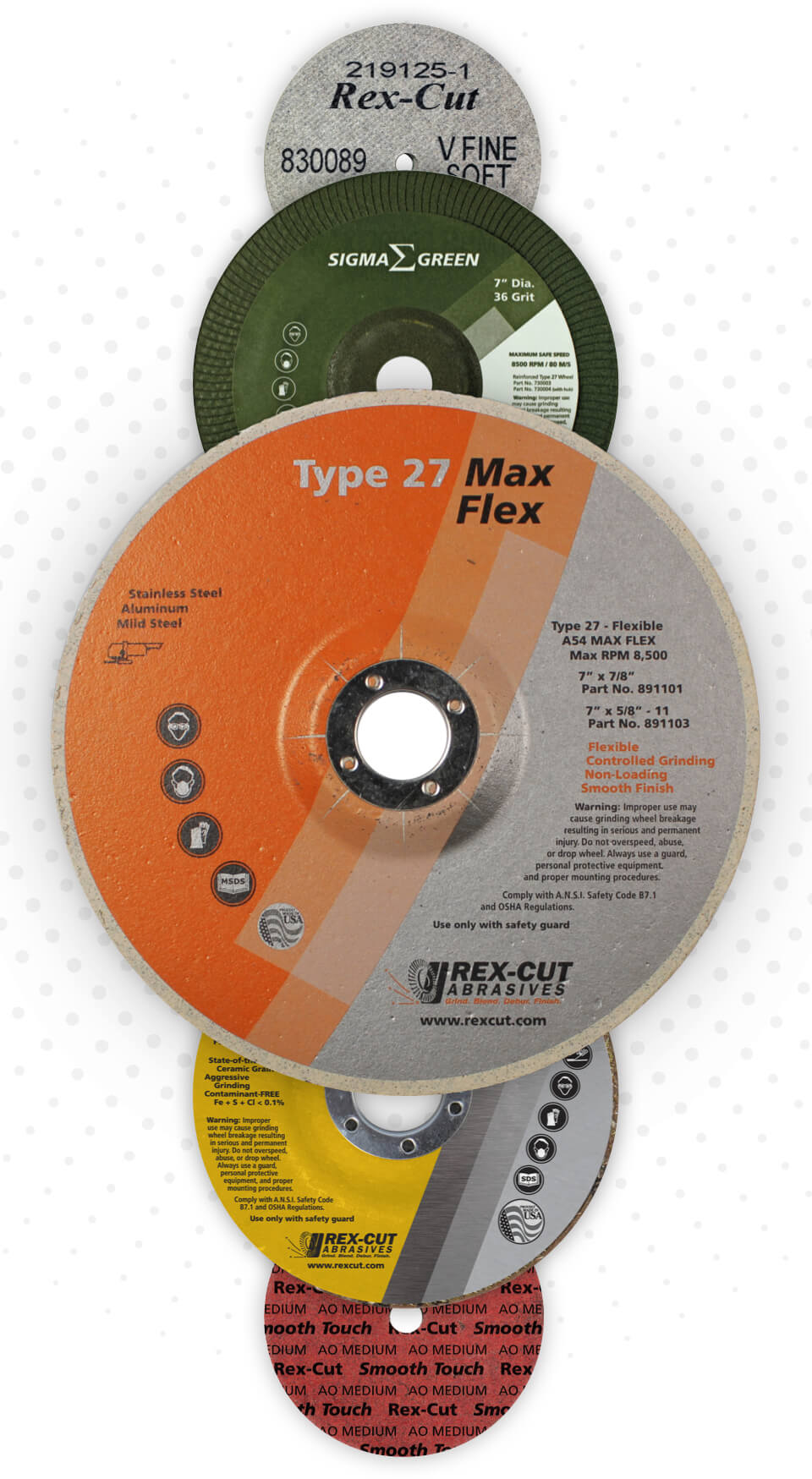 Power Tools & Abrasives REX 890101 6 x 0.045 x 7/8 TY-27 Versa-Cut Cut-Off Wheel Rex Cut 